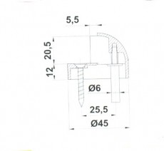 ajtóütköző félgömb króm c906 2040412