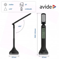 avide asztali lámpa ledes fekete 4w 250lumen naptár