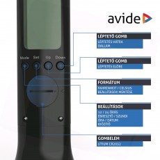 avide asztali lámpa ledes fekete 4w 250lumen naptár