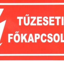 munkavédelmi matrica önt. 100x60 tűzeseti főkapcsoló