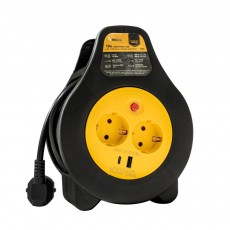 technik kábeldob 2 utas 10m usb-a +1 x usb-c 1,5mm2 16a