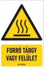 munkavédelmi tábla pvc 160x250 forró tárgy vagy felület