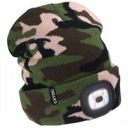 extol sapka led homloklámpával (43464) kötött/terepszinű kivehető led