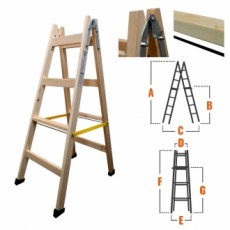 festőlétra fa 2x 4 fok wtools (2283001)