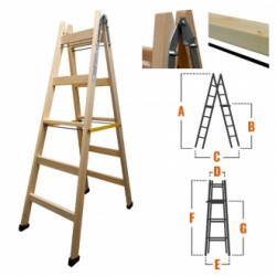 festőlétra fa 2x 5 fok wtools (2283002)