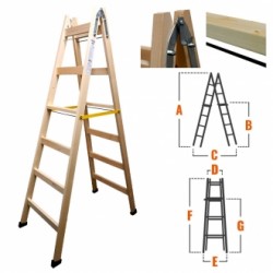 festőlétra fa 2x 6 fok wtools (2283003)