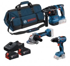 bosch kombi-készlet 18v gsb+gws+gbh+3x5.0ah+ga 0615a500ah