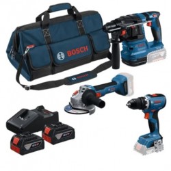 bosch kombi-készlet 18v gsb+gws+gbh+3x5.0ah+ga 0615a500ah