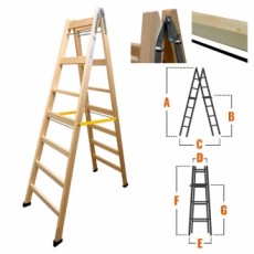 festőlétra fa 2x 7 fok wtools (2283004)