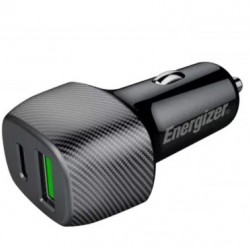 energizer autós gyorstöltő 38w usb-c, usb-a fekete