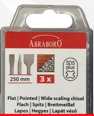 abraboro széles vésőkészlet 3db sds+ 020363000006