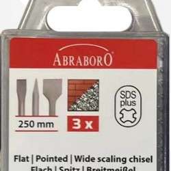 abraboro széles vésőkészlet 3db sds+ 020363000006