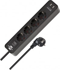 brennenstuhl elosztóba usb töltő   1,5m/1,5alj 1153240006 fekete 4sebességes