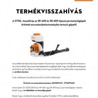 STHIL TERMÉKVISSZAHÍVÁS